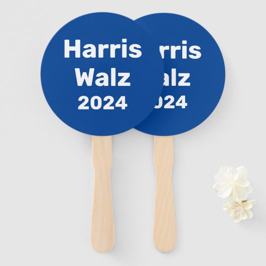 Harris / Walz 2024 Presidentiële campagne Handwaaier (Voorkant en achterkant)