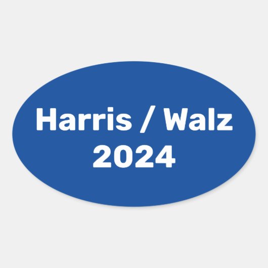 Harris / Walz 2024 Presidentiële campagne Ovale Sticker (Voorkant)