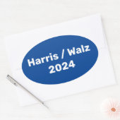 Harris / Walz 2024 Presidentiële campagne Ovale Sticker (Envelop)