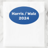 Harris / Walz 2024 Presidentiële campagne Ovale Sticker (Tas)
