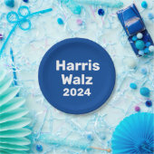 Harris / Walz 2024 Presidentiële campagne Papieren Bordje (Feest)