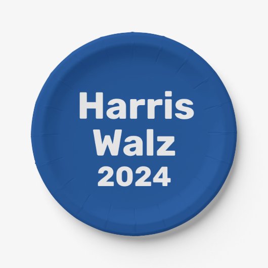 Harris / Walz 2024 Presidentiële campagne Papieren Bordje (Voorkant)