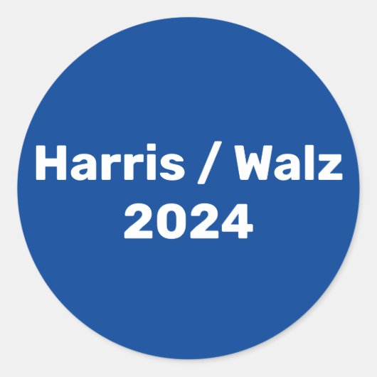 Harris / Walz 2024 Presidentiële campagne Ronde Sticker (Voorkant)
