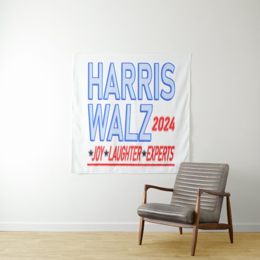 Harris Walz 2024 Presidentiële verkiezingen Medium Wandkleed (In situ)
