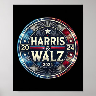 Harris Walz 2024 Presidentiële Verkiezingen Presid Poster