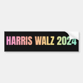 Harris Walz 2024 Rainbow Bumpersticker (Voorkant)