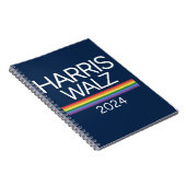 Harris Walz 2024 Rainbow LGBTQ Pride Flag Notitieboek (Rechterzijde)