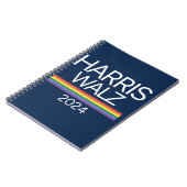 Harris Walz 2024 Rainbow LGBTQ Pride Flag Notitieboek (Linkerzijde)