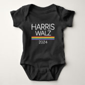 Harris Walz 2024 Rainbow LGBTQ Pride Flag Romper (Voorkant)