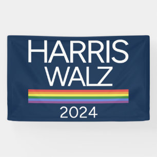 Harris Walz 2024 Rainbow LGBTQ Pride Flag Spandoek