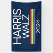Harris Walz 2024 Rainbow LGBTQ Pride Flag Spandoek (Verticaal)