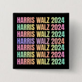Harris Walz 2024 Rainbow Vierkante Button 5,1 Cm (Voorkant)