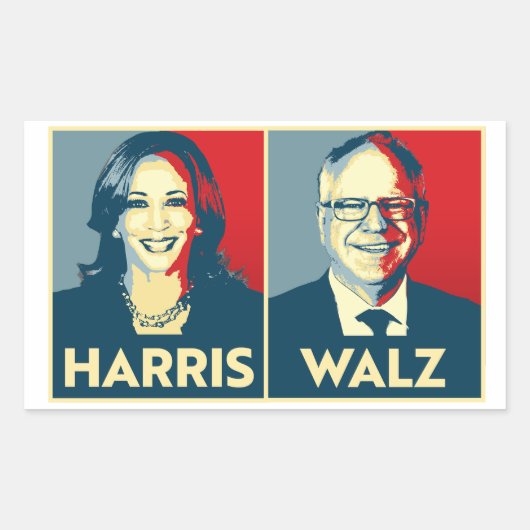 Harris Walz 2024 Rechthoekige Sticker (Voorkant)