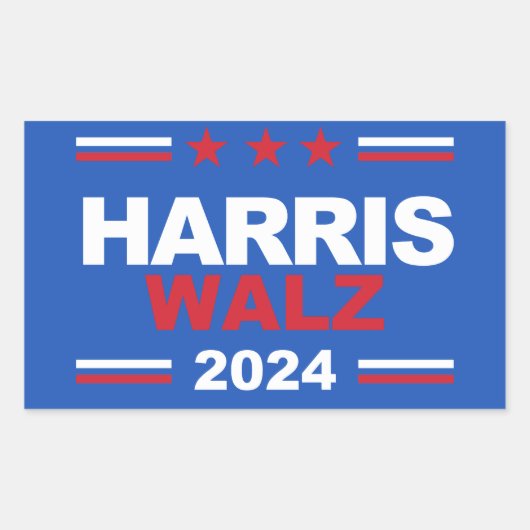 Harris Walz 2024 Rechthoekige Sticker (Voorkant)