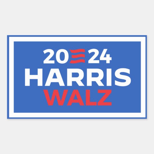 Harris Walz 2024 Rechthoekige Sticker (Voorkant)