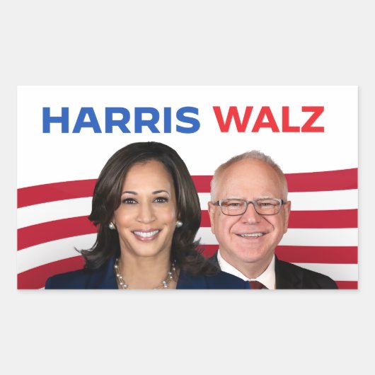 Harris Walz 2024 Rechthoekige Sticker (Voorkant)