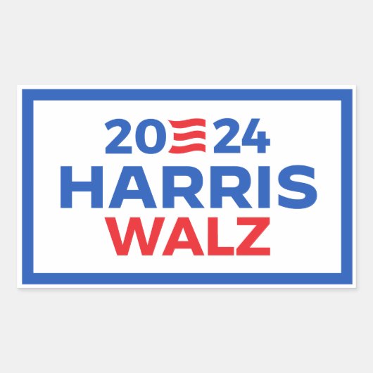 Harris Walz 2024 Rechthoekige Sticker (Voorkant)