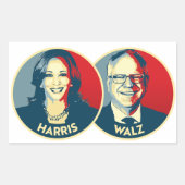 Harris Walz 2024 Rechthoekige Sticker (Voorkant)