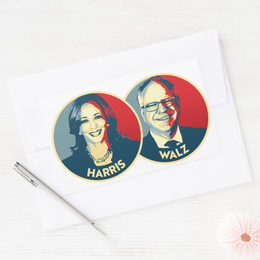 Harris Walz 2024 Rechthoekige Sticker (Envelop)