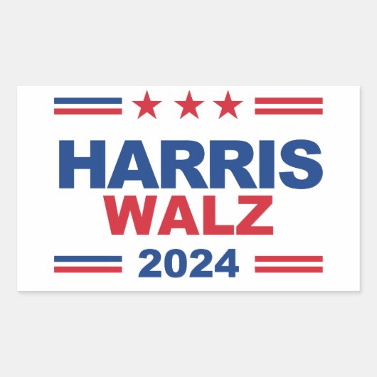 Harris Walz 2024 Rechthoekige Sticker (Voorkant)