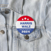 Harris Walz 2024: Red onze democratie Ronde Button 7,6 Cm (In situ)