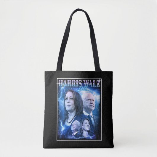 Harris Walz 2024 Retro 90s Style Tote Bag (Voorkant)
