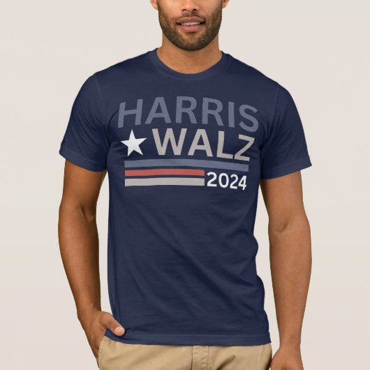 HARRIS WALZ 2024 RETRO T-SHIRT (Voorkant)