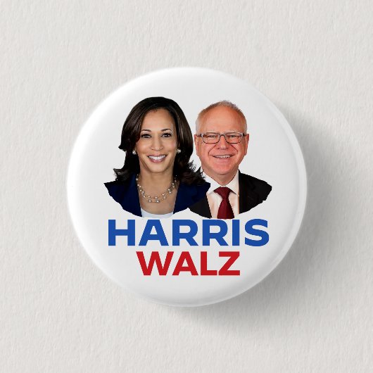 Harris Walz 2024 Ronde Button 3,2 Cm (Voorkant)