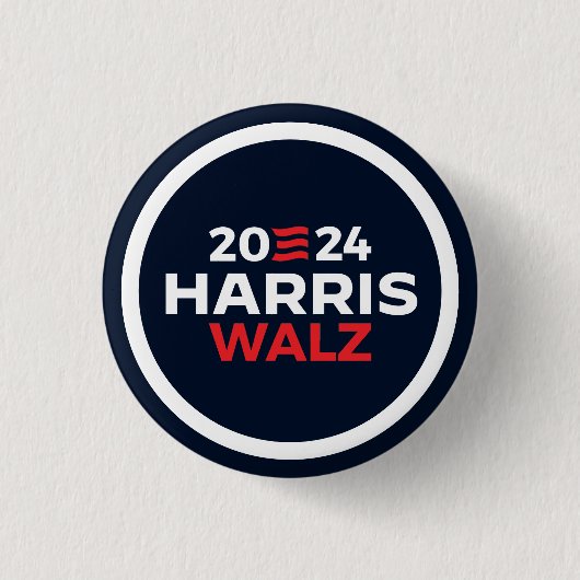 Harris Walz 2024 Ronde Button 3,2 Cm (Voorkant)