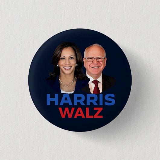Harris Walz 2024 Ronde Button 3,2 Cm (Voorkant)