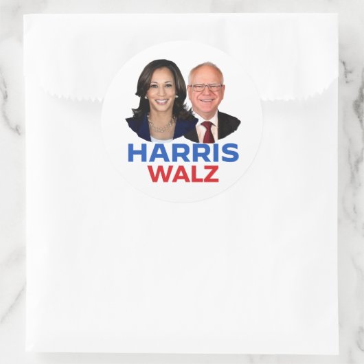 Harris Walz 2024 Ronde Sticker (Tas)