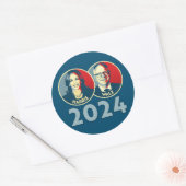 Harris Walz 2024 Ronde Sticker (Envelop)