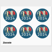 Harris Walz 2024 Ronde Sticker (Vel)