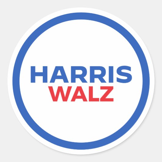 Harris Walz 2024 Ronde Sticker (Voorkant)