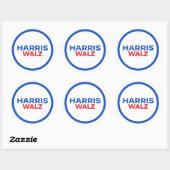 Harris Walz 2024 Ronde Sticker (Vel)
