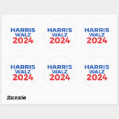 Harris Walz 2024 Ronde Sticker (Vel)