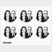 Harris Walz 2024 Ronde Sticker (Vel)