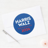 Harris Walz 2024 Ronde Sticker (Envelop)