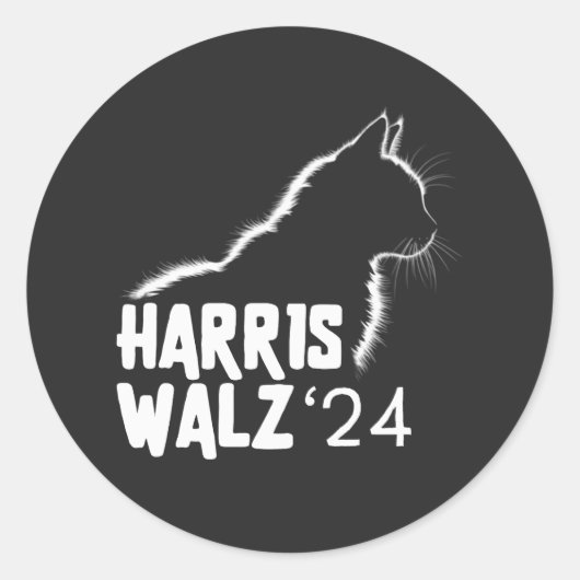 Harris Walz 2024 Ronde Sticker (Voorkant)