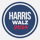 Harris Walz 2024 Ronde Sticker (Voorkant)
