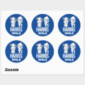 Harris Walz 2024 Ronde Sticker (Vel)