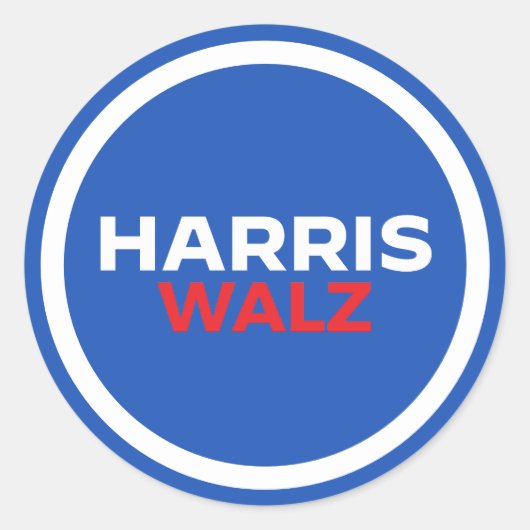 Harris Walz 2024 Ronde Sticker (Voorkant)