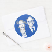 Harris Walz 2024 Ronde Sticker (Envelop)