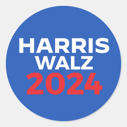 Harris Walz 2024 Ronde Sticker (Voorkant)