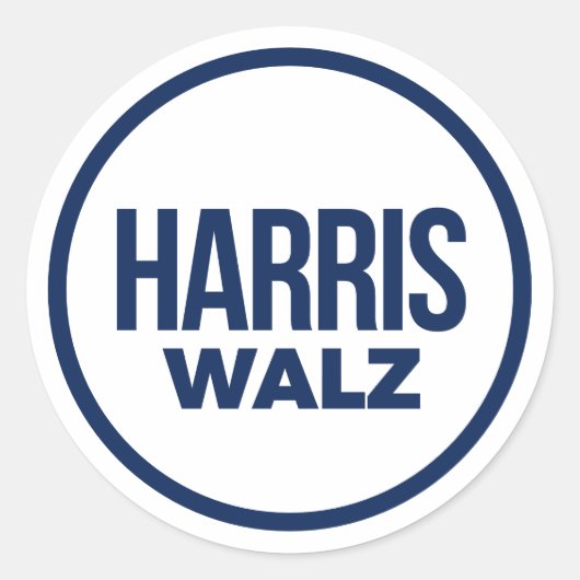 HARRIS WALZ 2024 RONDE STICKER (Voorkant)