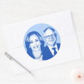 Harris Walz 2024 Ronde Sticker (Envelop)