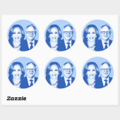 Harris Walz 2024 Ronde Sticker (Vel)