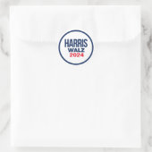 HARRIS WALZ 2024 RONDE STICKER (Tas)