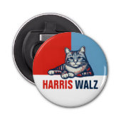 Harris Walz 2024 - Rood Blauw Button Flesopener (Voorkant)
