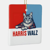 Harris Walz 2024 - Rood Blauw Keramisch Ornament (Rechts)